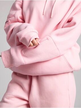 Comfrt Airplane Mode Baby Pink Pullover Hoodie